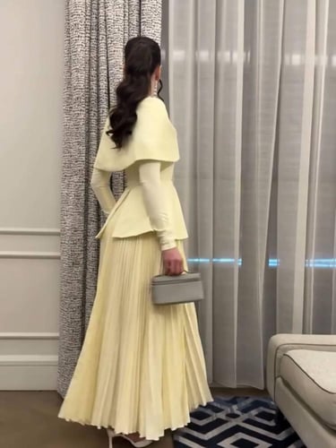 فستان سهرة أصفر طويل