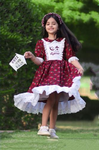 فستان شالكي رمضان للاطفال بالاسم