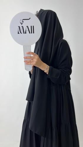 عباية كريب ملكي وكسرات شيفون مبطنه
