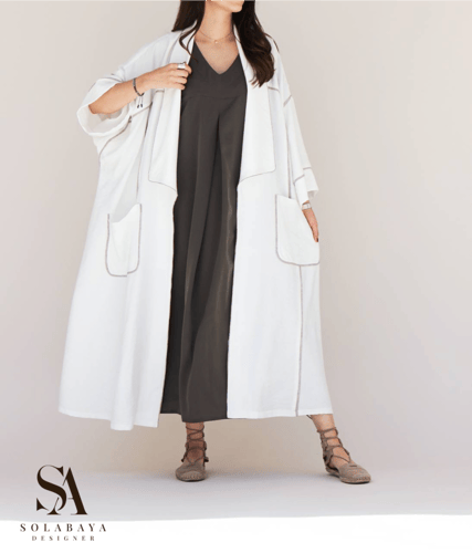 عباية لينن طبيعي فري سايز للصيف والسفر