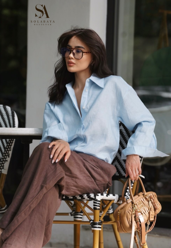 طقم لينن طبيعي بأجمل لونين للموسم