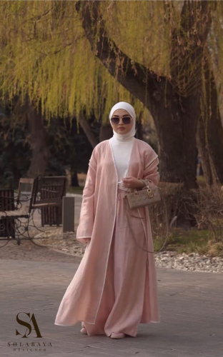 تنسيقات الصيف والسفر , طقم للمحجبات عباية وطرحة وب...