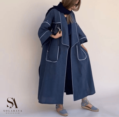 عباية لينن طبيعي فري سايز للصيف والسفر