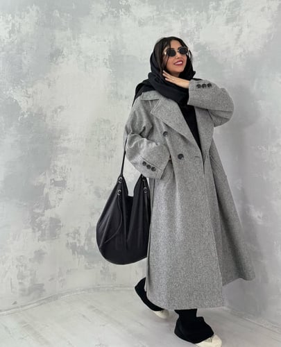 جاكيت شتوي باللون الرمادي