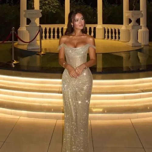 Elegant classic evening dress suitable for occasions | ST5-6453 | Saudi Arabia dresses