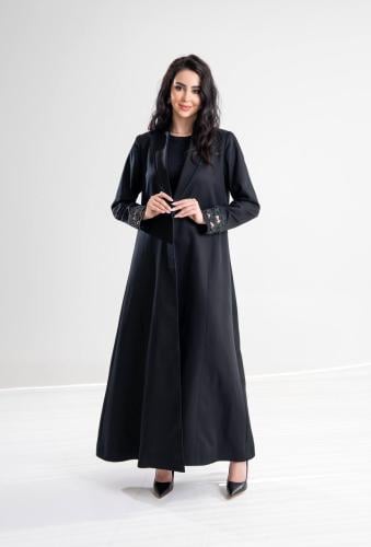بليزر كريب أخضر وأسود ببطانة حرير