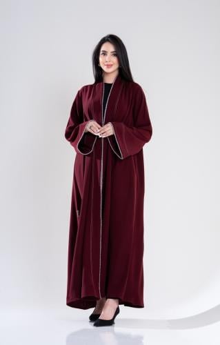 عباية كلوش كريب سيراميك شك رمادي