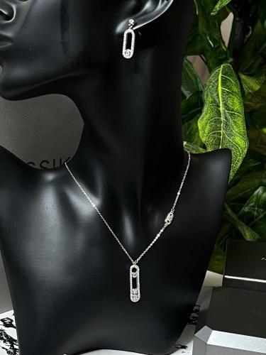 سلسال ميسيكا مع الحلق ذهبي-فضي