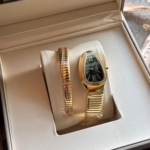 ساعة بولغاري ذهبي مينا اسود ، مينا ابيض