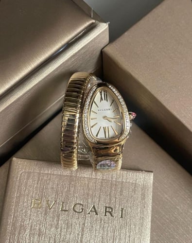 ساعة بولغاري ذهبي مينا اسود ، مينا ابيض