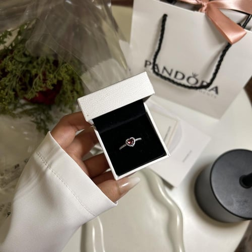 خاتم باندورا قلب احمر