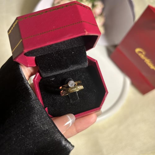 خاتم كارتير كبلز ذهبي فضي