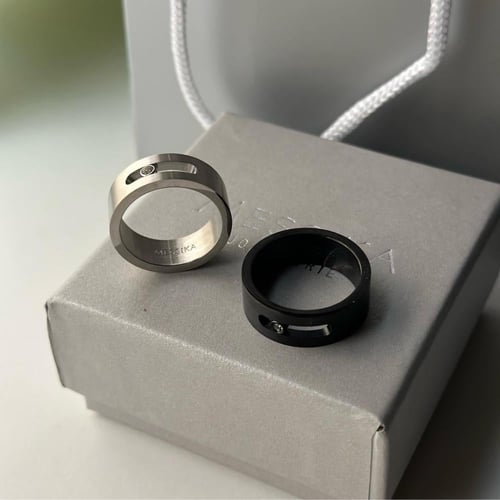 خاتم ميسيكا اسود -فضي