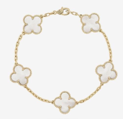 اسوارة van cleef لون ابيض مطلي ذهب