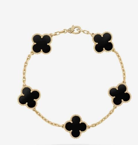 اسوارة van cleef لون اسود مطلي ذهب