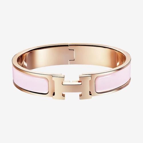 اسوارة Hermes وردي مقاس 17 مطلي ذهب