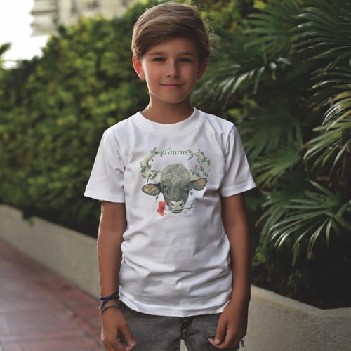 Kids' T-shirt - Taurus Zodiac – 100% Cotton – Wate...