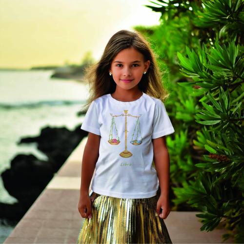 Kids' T-shirt - Libra Zodiac– 100% Cotton – Waterc...