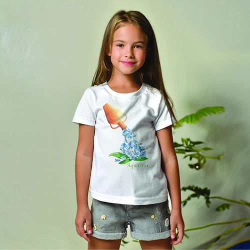 Kids' T-shirt -Aquarius Zodiac – 100% Cotton – Wat...