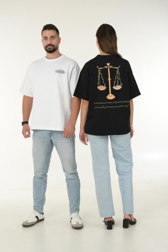 Oversized T-shirt Libra zodiac- Unisex 100% Cotton