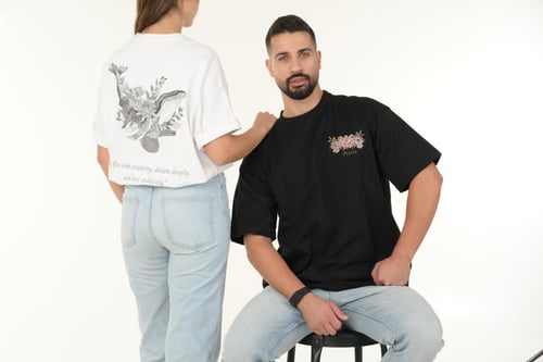 Oversized T-shirt – Pisces Zodiac- Unisex 100% Cot...