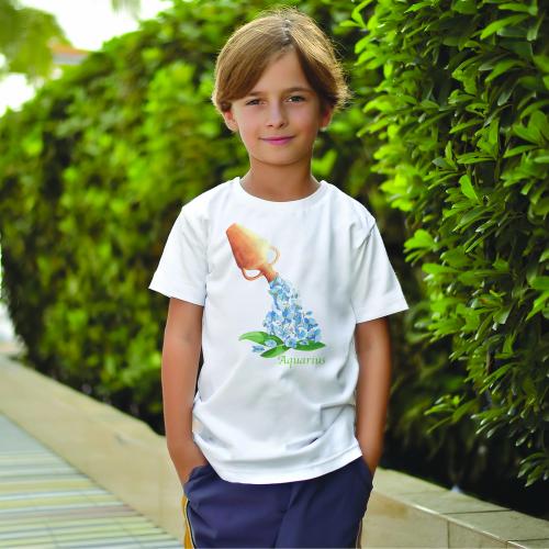 Kids' T-shirt -Aquarius Zodiac – 100% Cotton – Wat...