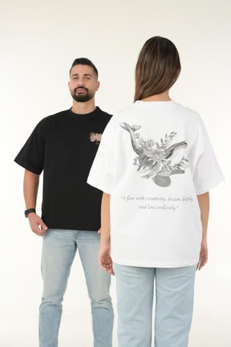 Oversized T-shirt – Pisces Zodiac- Unisex 100% Cot...