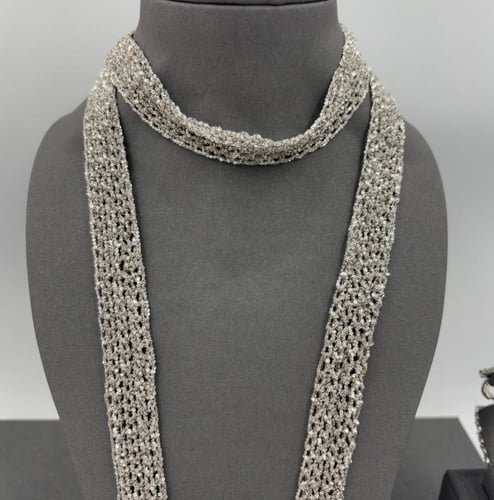 نصف طقم وشاح فضي