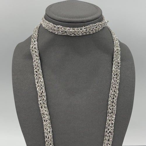 نصف طقم وشاح فضي