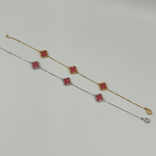 سوارة فان كليف ثلاث وردات صدف * وردي*