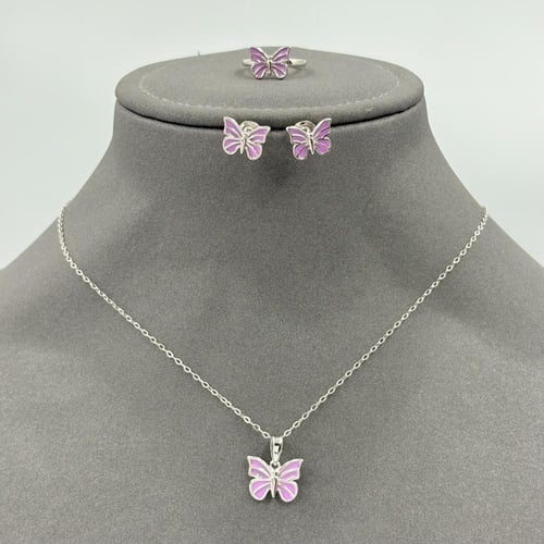 نصف طقم فراشة ارجواني