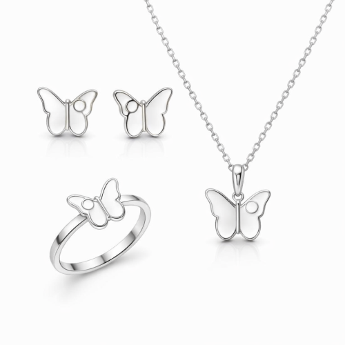 نصف طقم فراشة أبيض