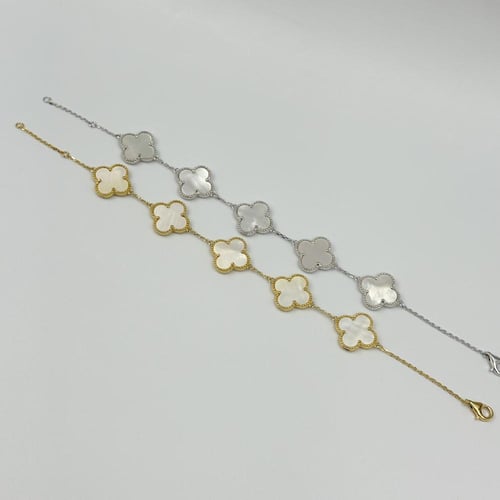 سوارة فان كليف خمس وردات صدف * أبيض *