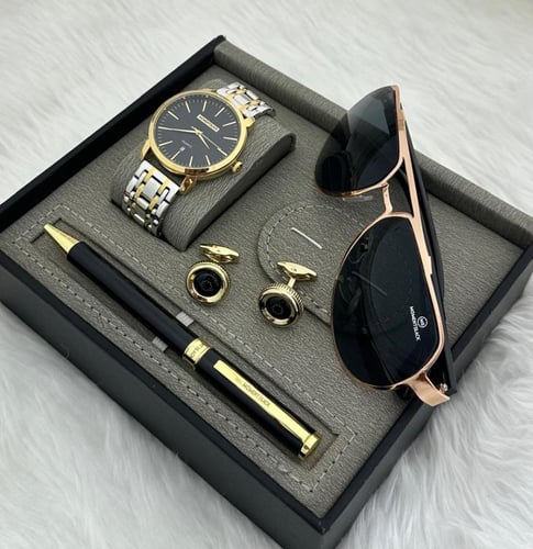 طقم ساعه رجالي استيل MOMENTBLACKفاخر واناقه