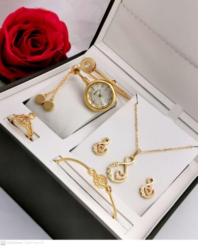 طقم ساعه نسائي كواليتي مع الاكسورات حصري