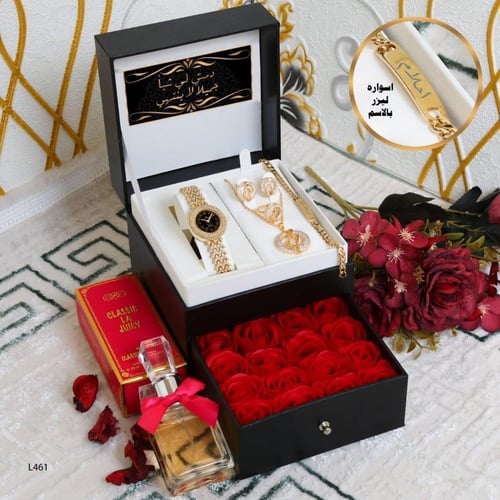 هدية نسائي فاخره ساعة فخمه راقية بوكس جذاب مع تنسي...