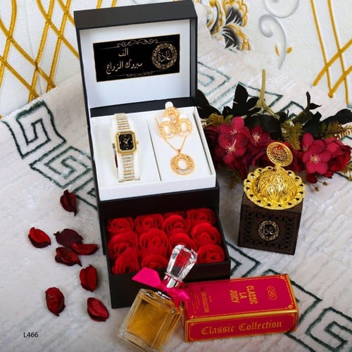 هدايا العيد نسائية فخمه طقم ساعه مع الاكسورات زركو...
