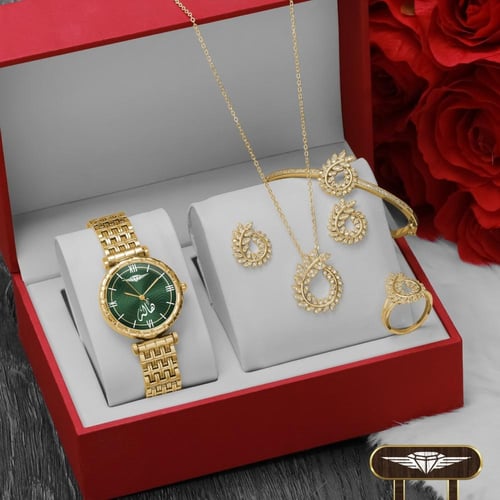 طقم ساعة نسائية مع سلسال بلمسة من الاناقة والفخامة...