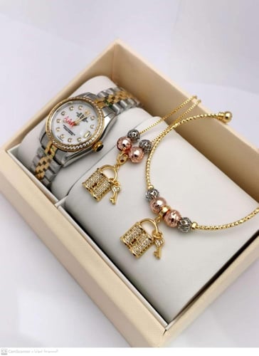 ساعه نسائية شكل رولكس