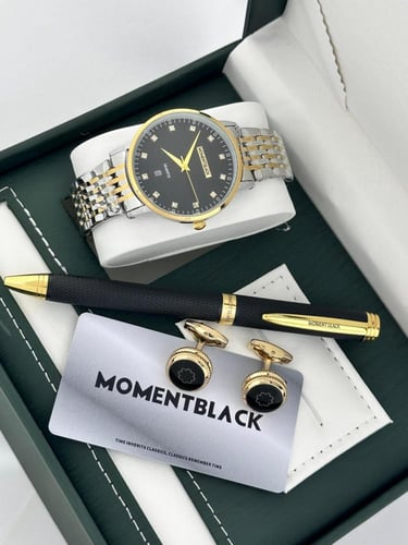 طقم ساعه رجاليه فخمه جديدنا من MOMENT BLACK اطقم ا...