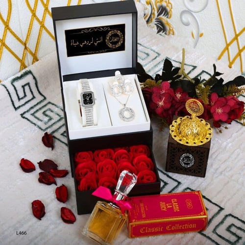 هدايا العيد نسائية فخمه طقم ساعه مع الاكسورات زركو...
