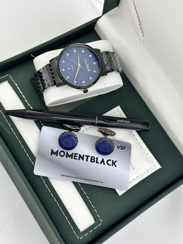 طقم ساعه رجاليه فخمه جديدنا من MOMENT BLACK اطقم ا...