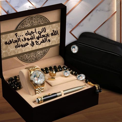 هديه رجالي طقم ساعه فاخره مع الاكسورات تصميم خاص