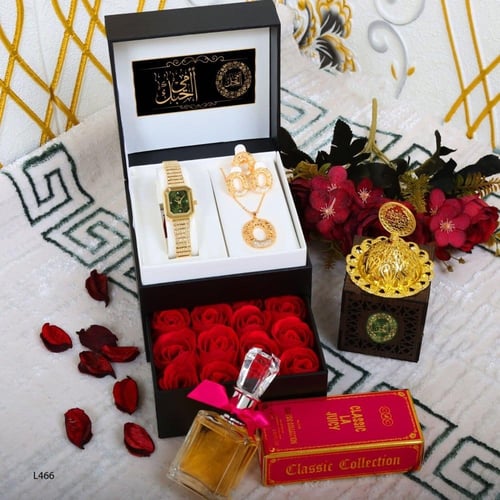 هدايا العيد نسائية فخمه طقم ساعه مع الاكسورات زركو...