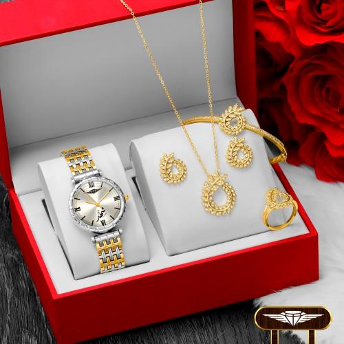 طقم ساعة نسائية مع سلسال بلمسة من الاناقة والفخامة...