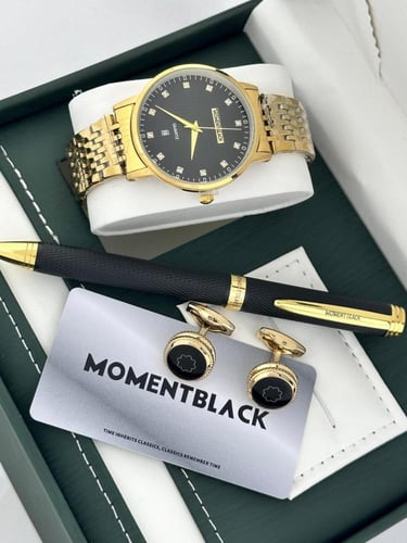 طقم ساعه رجاليه فخمه جديدنا من MOMENT BLACK اطقم ا...