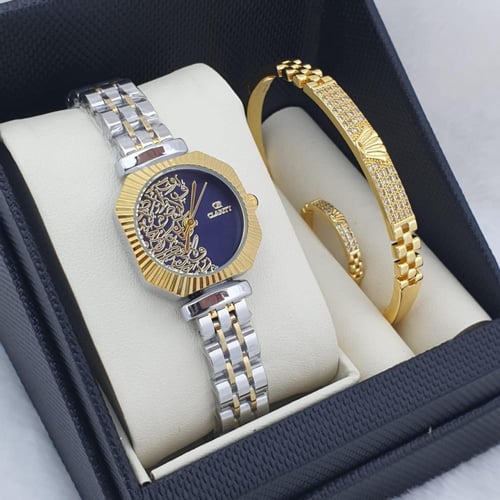 طقم ساعه نساية راقيه مع الإكسسوارات