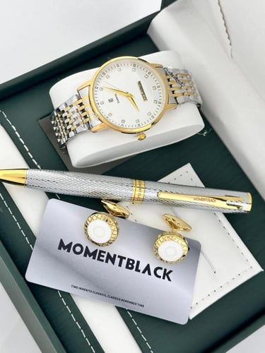 طقم ساعه رجاليه فخمه جديدنا من MOMENT BLACK اطقم ا...