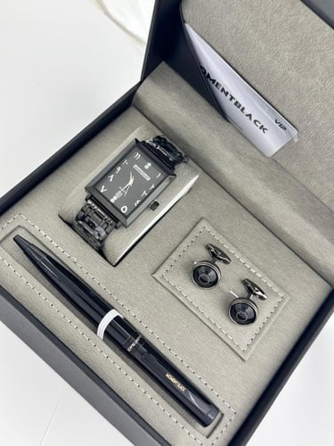 طقم ساعه رجاليه فخمه جديدنا من MOMENT BLACK اطقم ا...