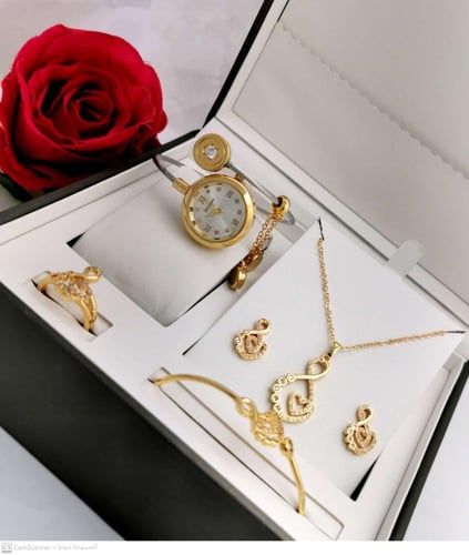 طقم ساعه نسائي كواليتي مع الاكسورات حصري